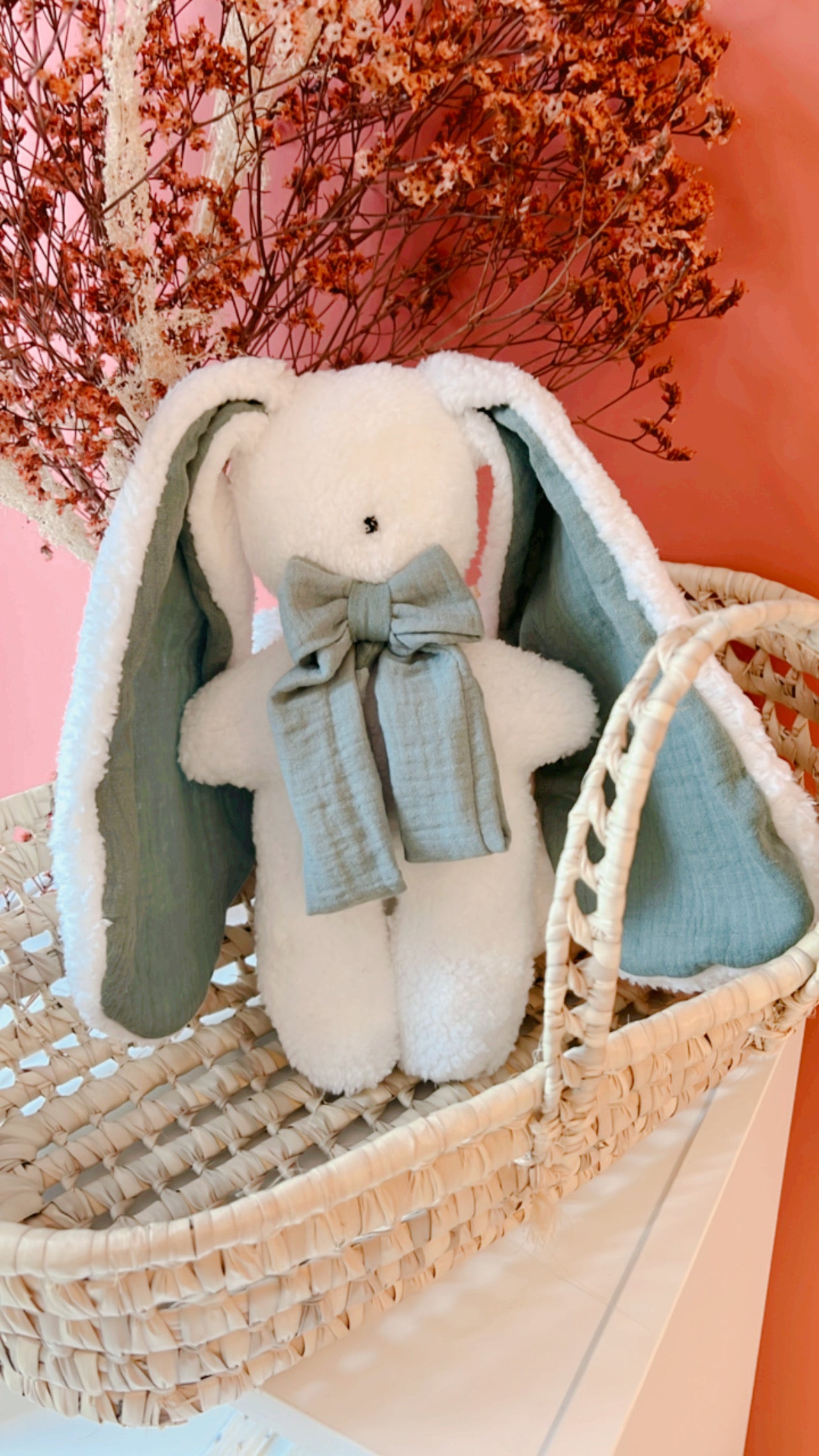 Doudou lapin / Peluche sherpa - Gaze de coton uni L atelier Oz et fee