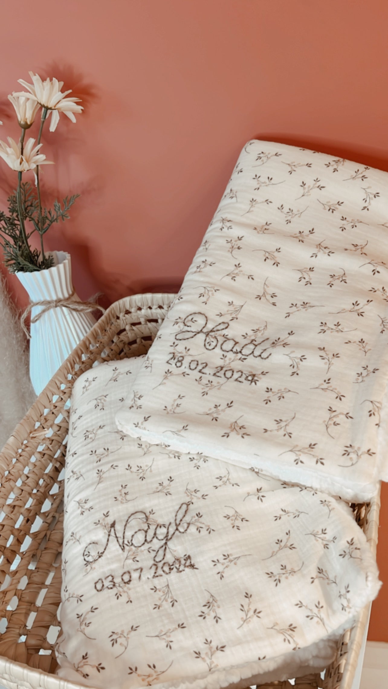 Broderie prénom et date de naissance  - L atelier Oz et fee